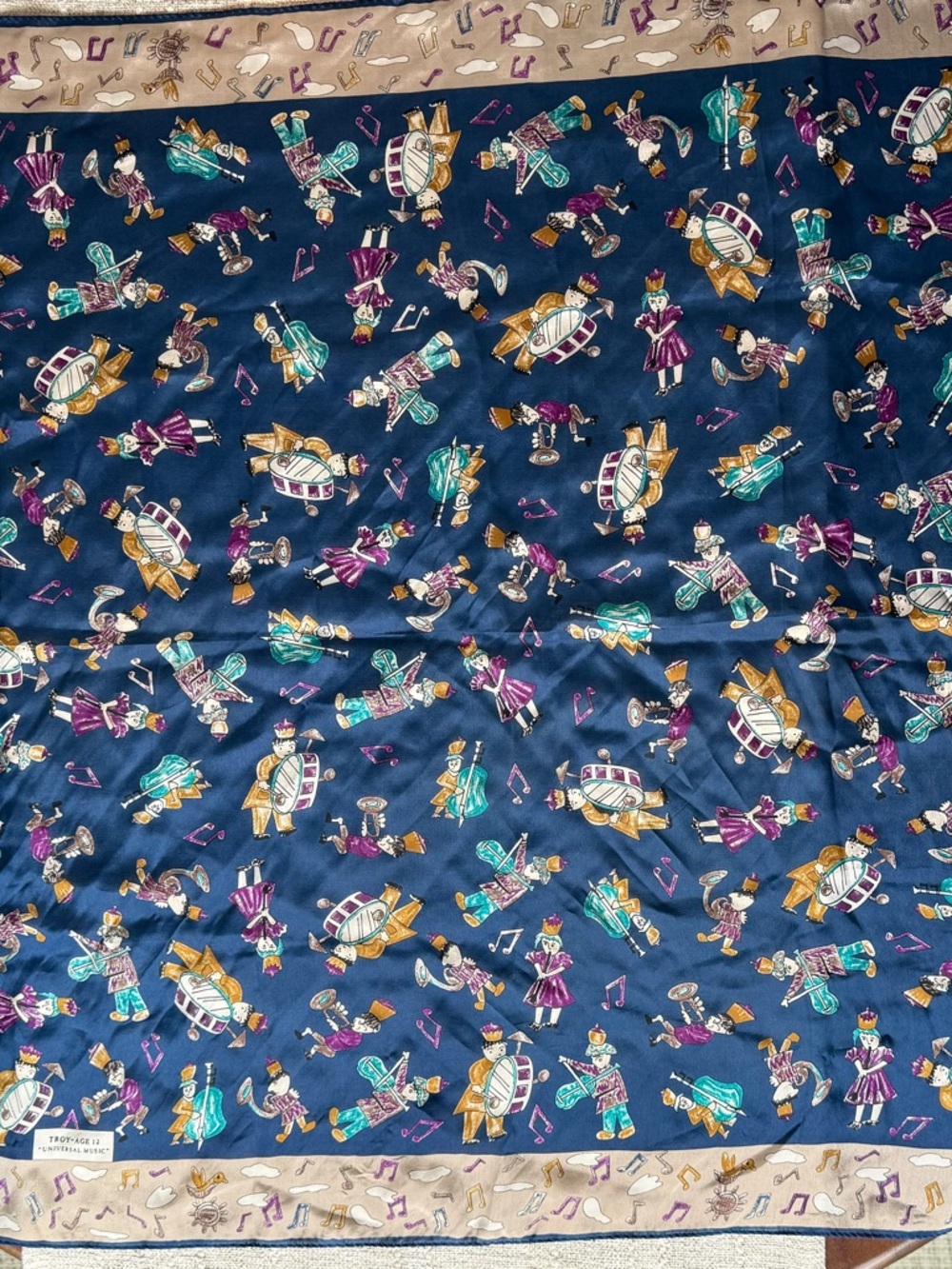 Troy Age 12 Universal Music Silk Scarf Save the Children Japan Band Print Square